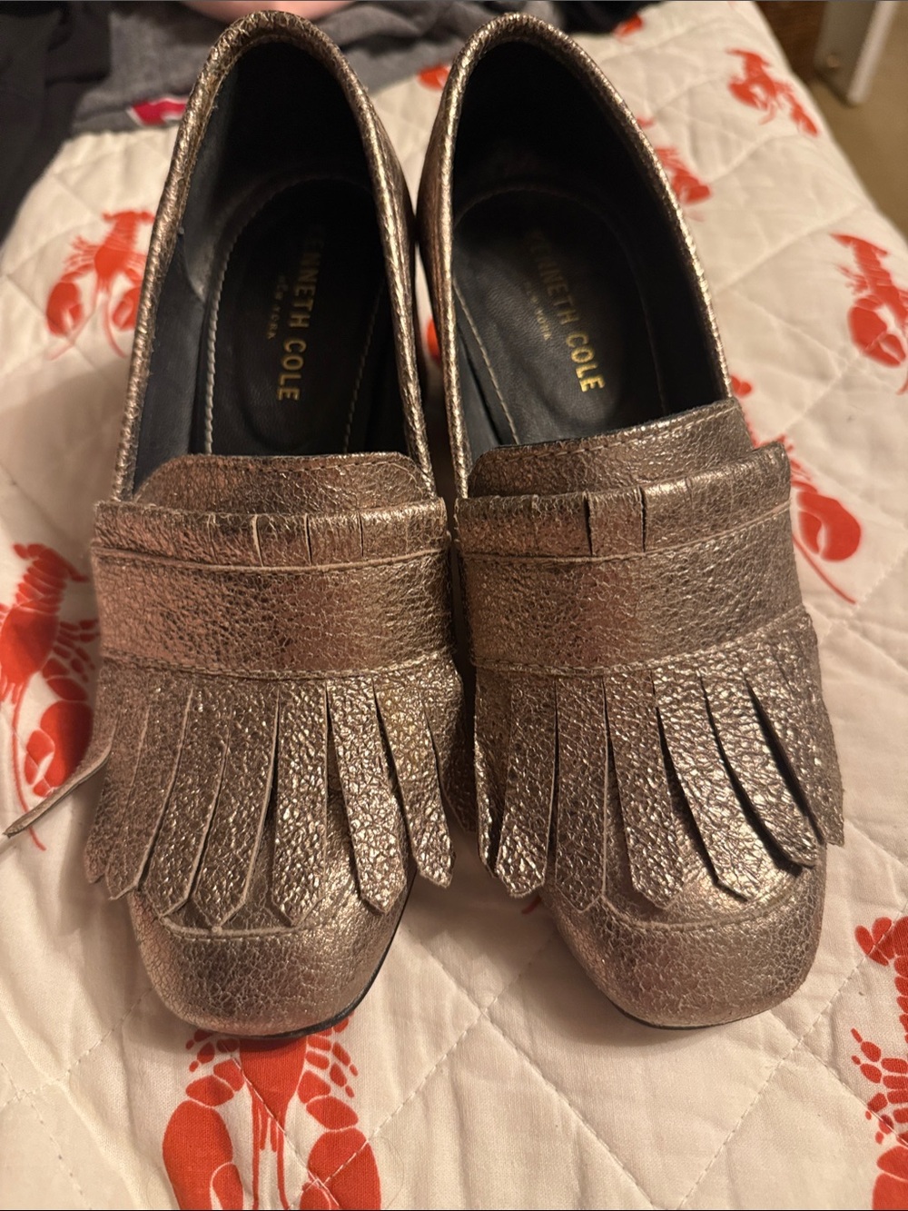 Kenneth Cole Metallic metallic Fringe Loafers